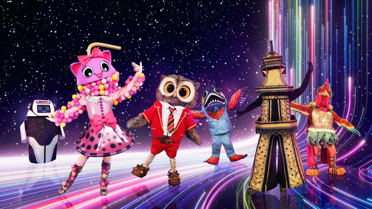 Air Fryer, Bubble tea, Owl, Piranha, Eiffel Tower and Chicken Caesar costumes for The Masked Singer UK 2024