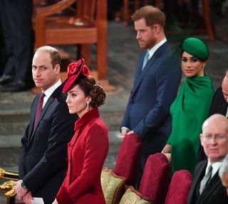 Princess Kate, Prince William, Meghan Markle, and Prince Harry on Commonwealth Day in 2020.