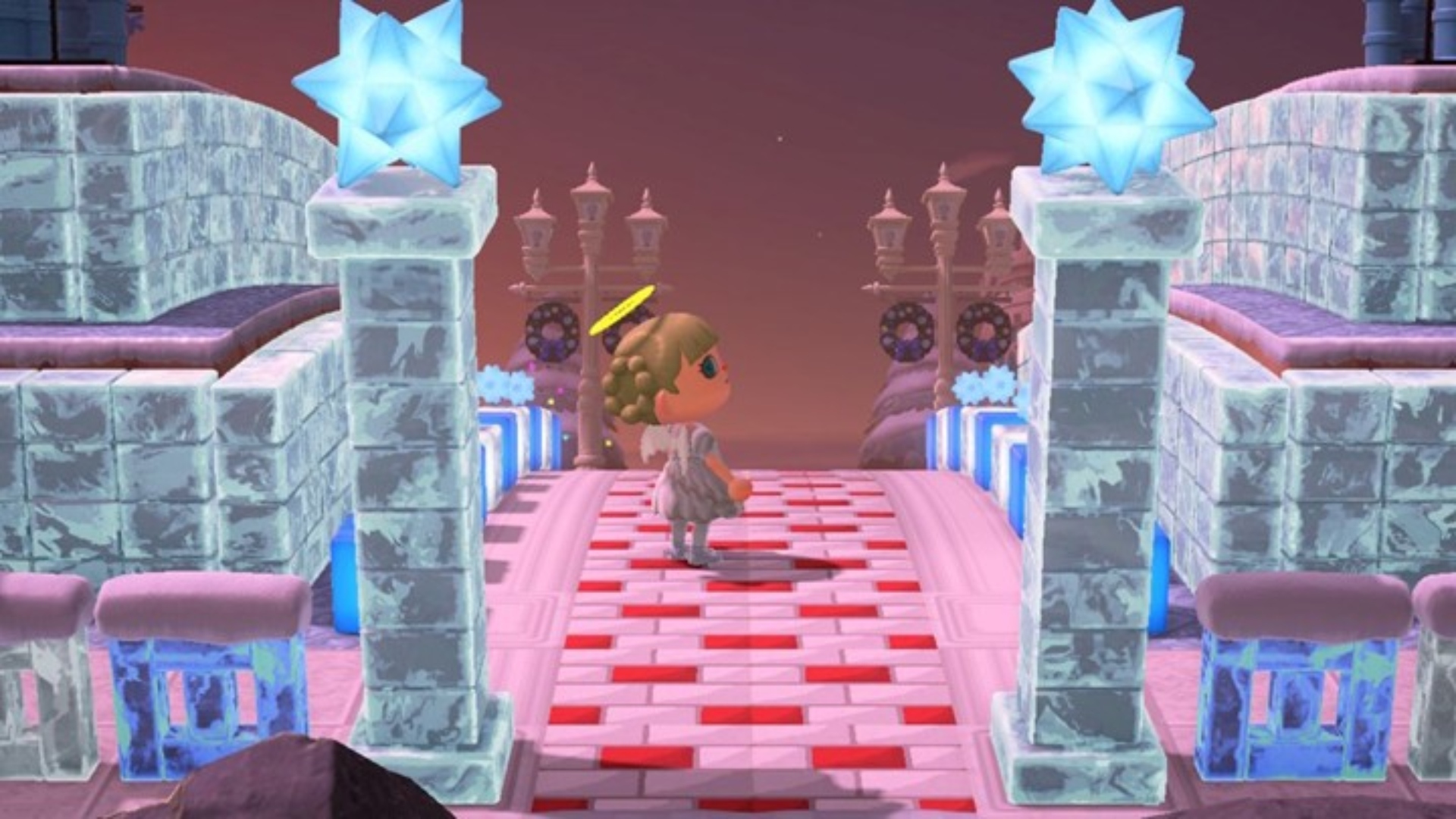 A winter themed island in Animal Crossing: New Horizons