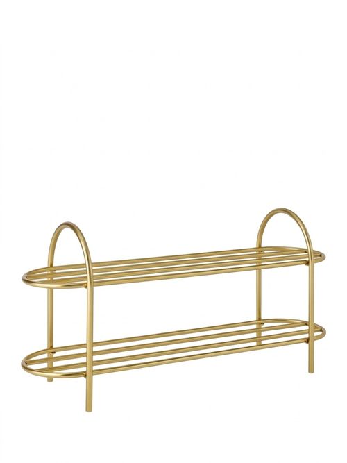 Metal Shoe Rack, Gold