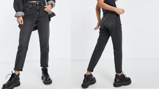 best mom jeans from Topshop at Asos, recycled black slim fit mom jeans