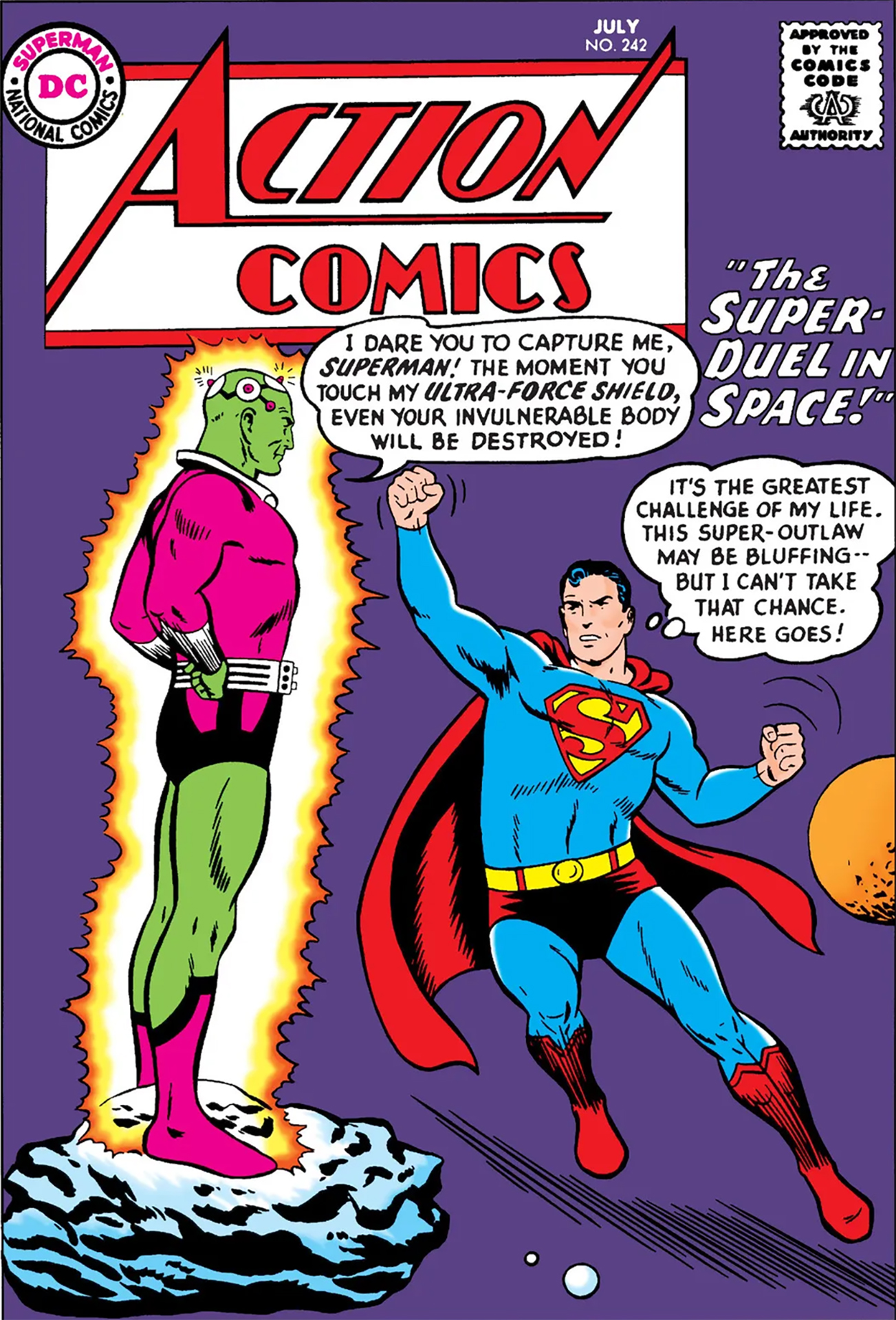 Superman bouncing off of Brainiac&#039;s force field in the villain&#039;s first appearance