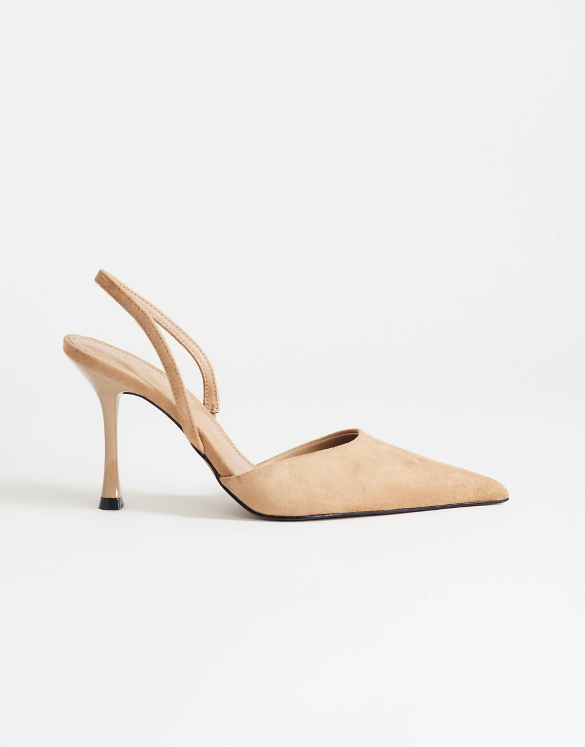 Topshop Angel Faux Suede High Heeled Pumps in Taupe