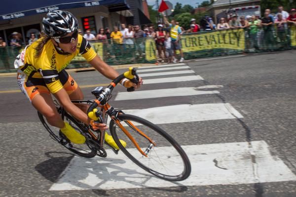 Carmen Small (Optum) comes through a turn on the bottom of the course.