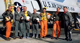 Project Mercury Astronauts and Convair F106-B Aircraft