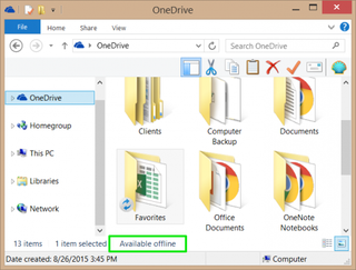 onedrive available offline