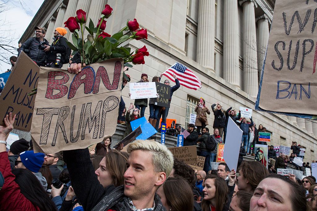 Travel ban protest.