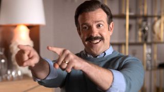 Jason Sudeikis as Ted Lasso in Ted Lasso.