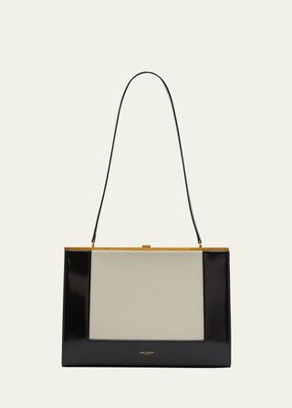 Le-Anne Marie Large Shoulder Bag in Bicolor Smooth Leather