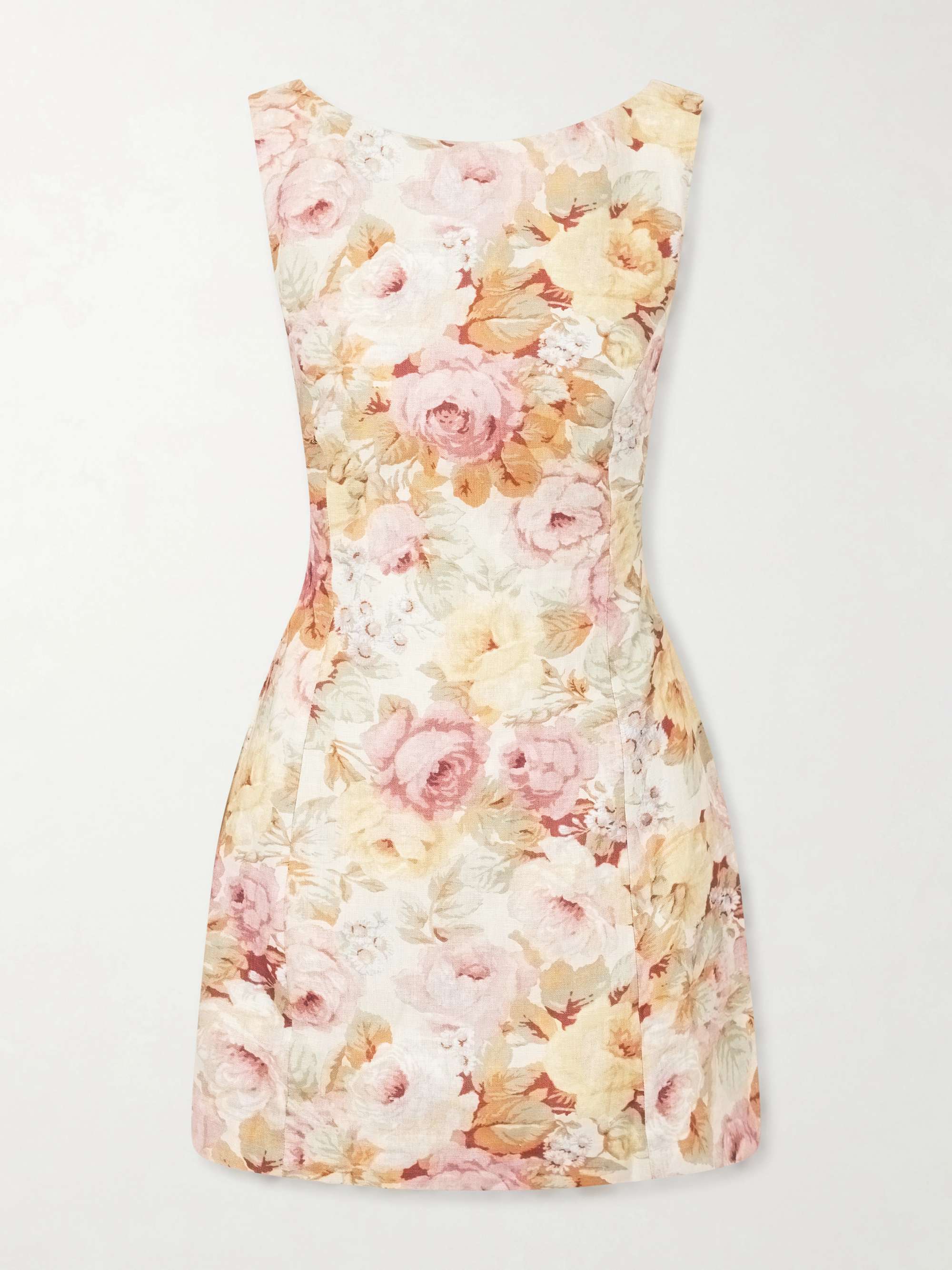 Sophia Floral-Print Linen Mini Dress