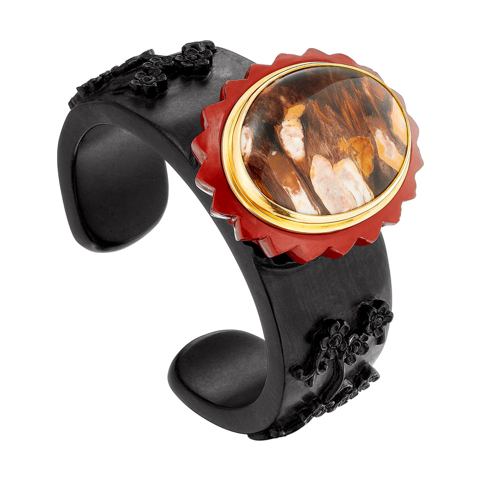 ebony cuff with large stone