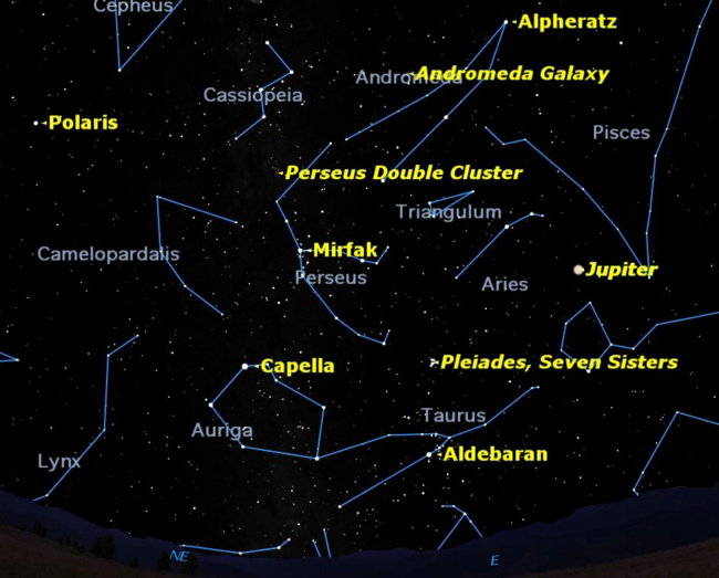 Looking eastward on a pleasant October evening, you can spot a variety of deep sky treats. 