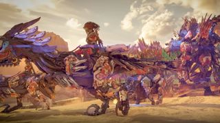 A cropped screenshot of an AMD video, in which Sony's Horizon Forbidden West is used to demonstrate AMD's FSR 4 upscaling technology