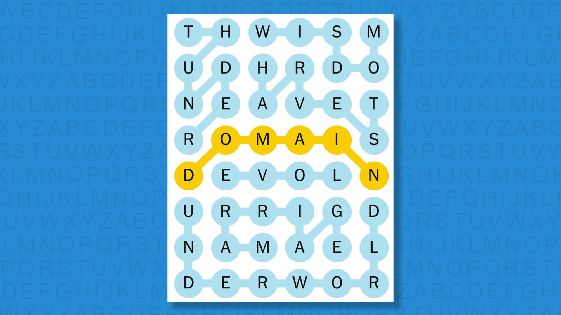 NYT Strands answers for game 781 on a blue background