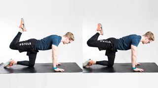 Rod Buchanan demonstrates two positions of the All 4s exercise