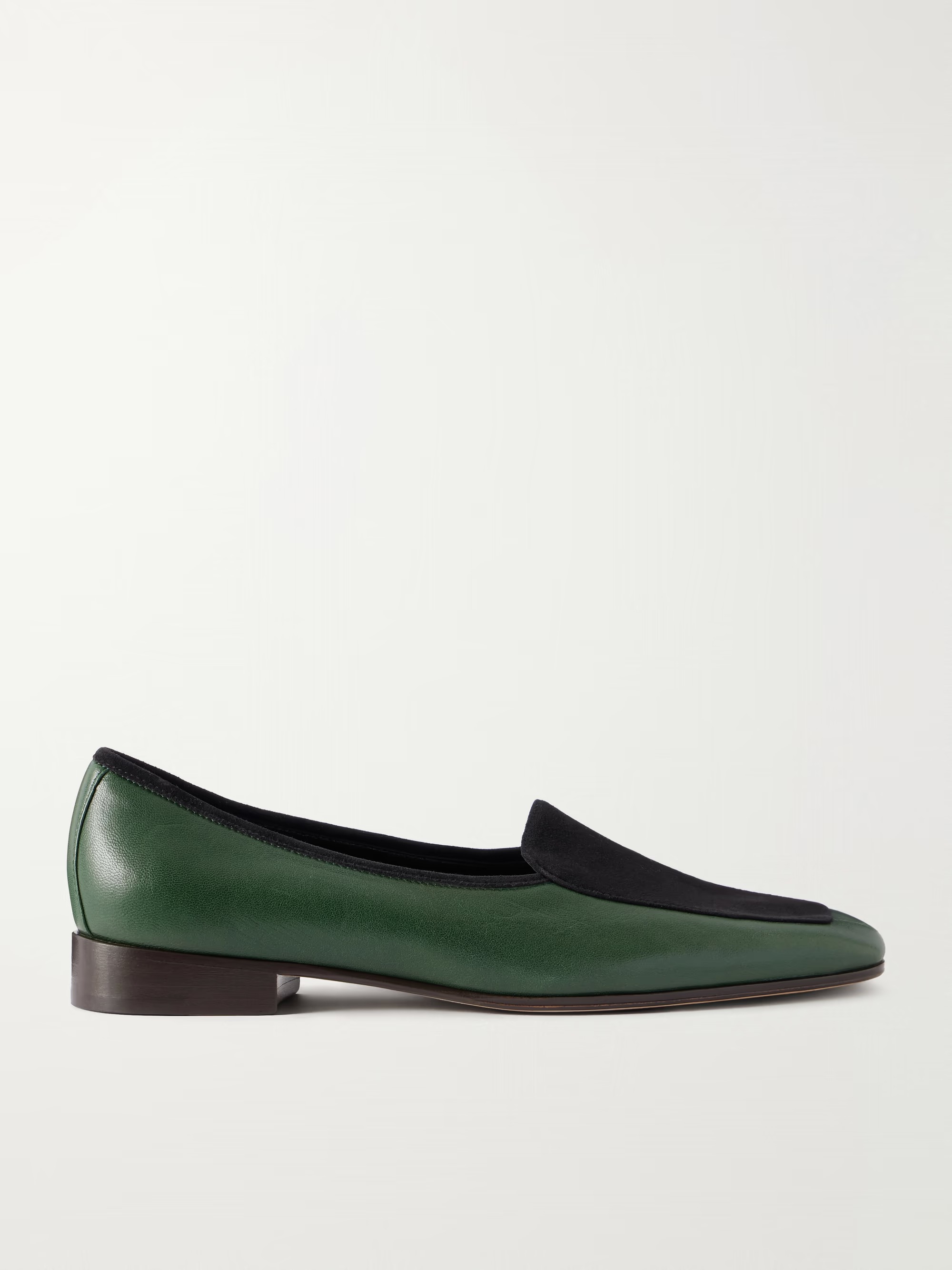 The Row, Adam Penny Loafers in Dark Green