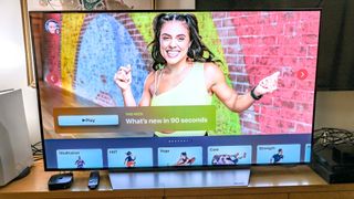The Fitness app is open on a TV connected to the Apple TV 4K (2022)