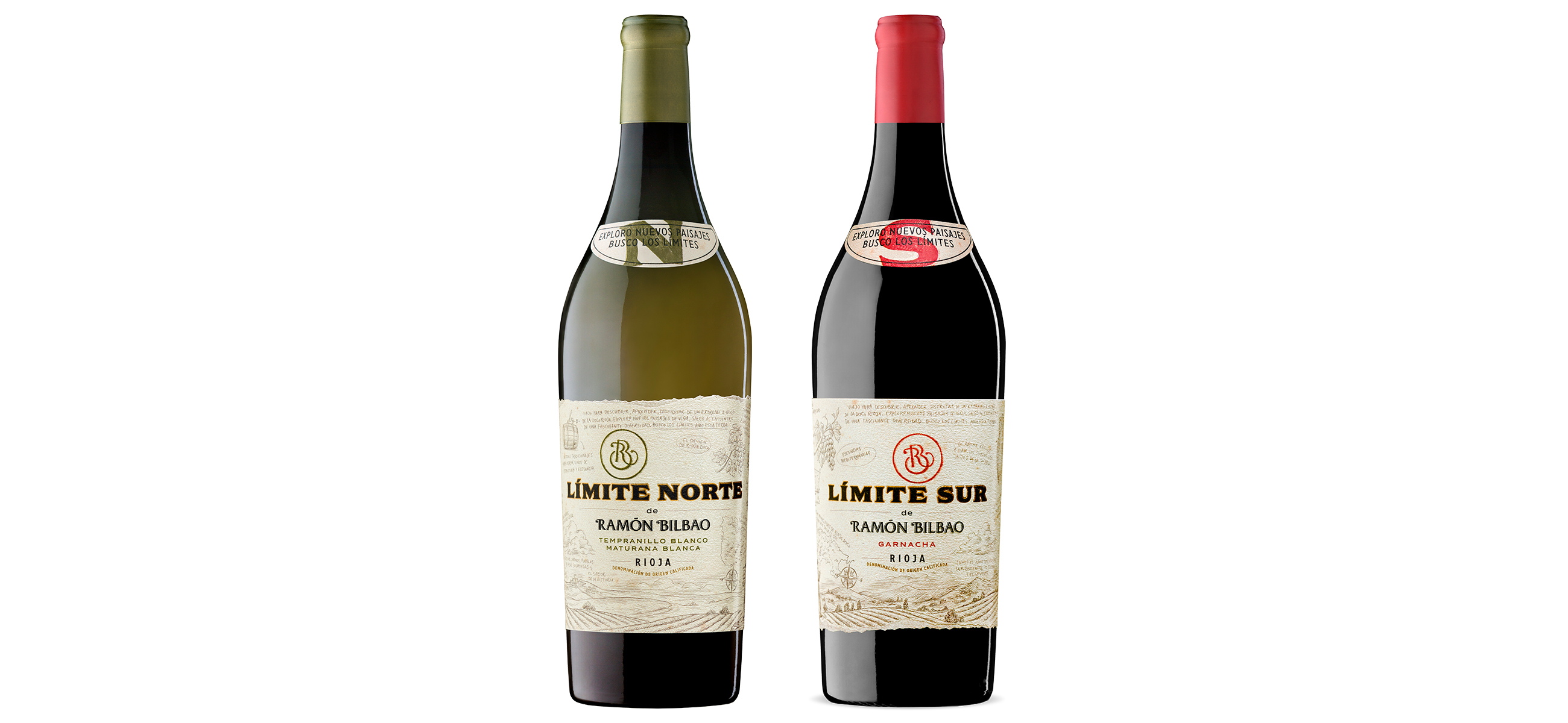 A bottle of white wine and a bottle of red wine