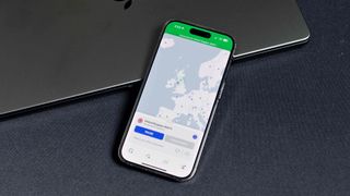 NordVPN running on an iPhone 14 Pro