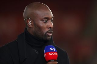 West Ham United legend Carlton Cole speaks with Sky Sports during the Premier League match between Southampton FC and West Ham United at St Mary's Stadium on December 14, 2019 in Southampton, United Kingdom. (Photo by Naomi Baker/Getty Images)