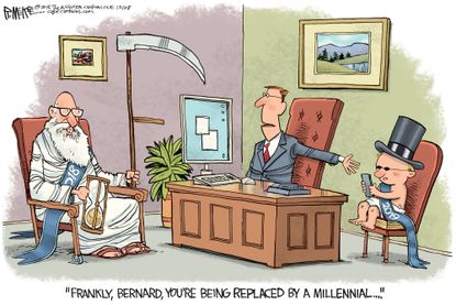 Editorial cartoon U.S. new years millennials