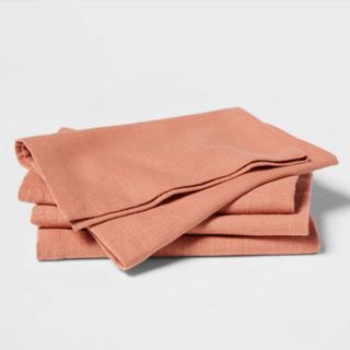 Threshold 4pk Cotton Easy Care Napkins in dusty pink