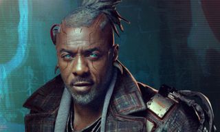 Artist depiction of Idris Elba in Cyberpunk 2077