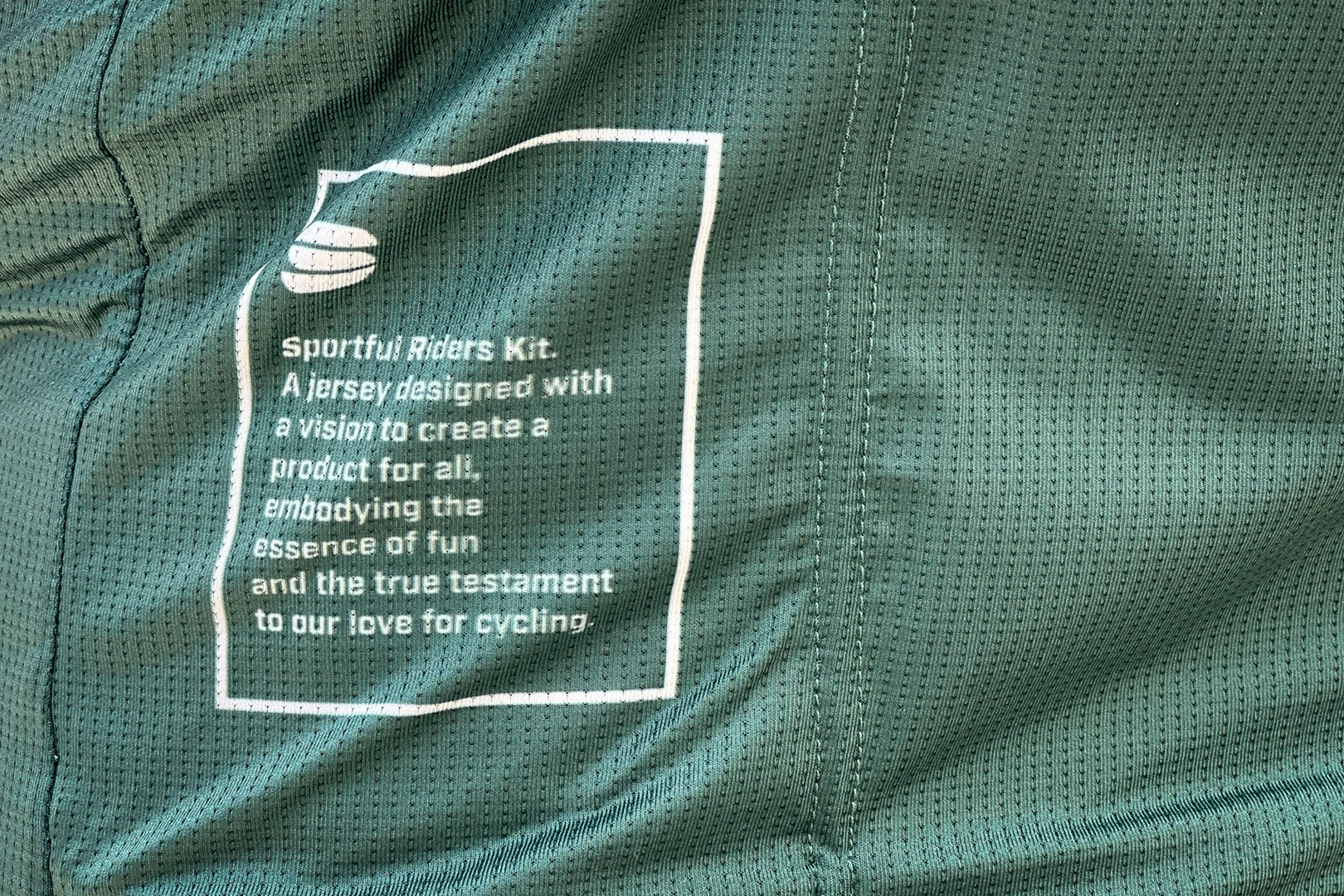 Close up of some writing on a jersey pocket