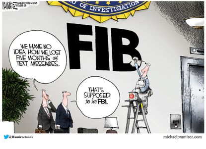 Political cartoon U.S. FBI texts Russia investigation