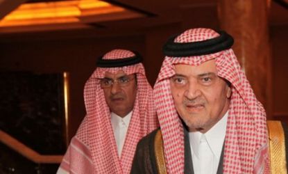 Saudi Arabian Foreign Minister Saud al-Faisal, using a figure of speech, said the kingdom would "cut off any finger," raised against the regime.