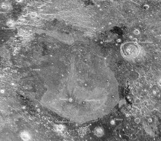 This image reveals previously hidden features around an area near the Apollo 17 landing site on the moon. Signals beamed from the Arecibo Observatory in Puerto Rico penetrated deep into the moon, then bounced back and were detected by the Green Bank Telescope in West Virginia. Researchers use this technique, called bistatic radar, to study many solar system objects, from asteroids to other planets. In this case, it revealed subsurface details in two lunar locales, the Mare Serenitatis, or Sea of Serenity, and a crater called Aristillus.