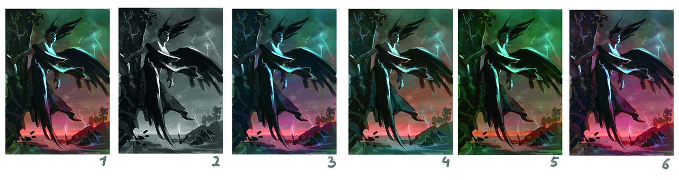 Images from an art tutorial by Alexander Leskinen