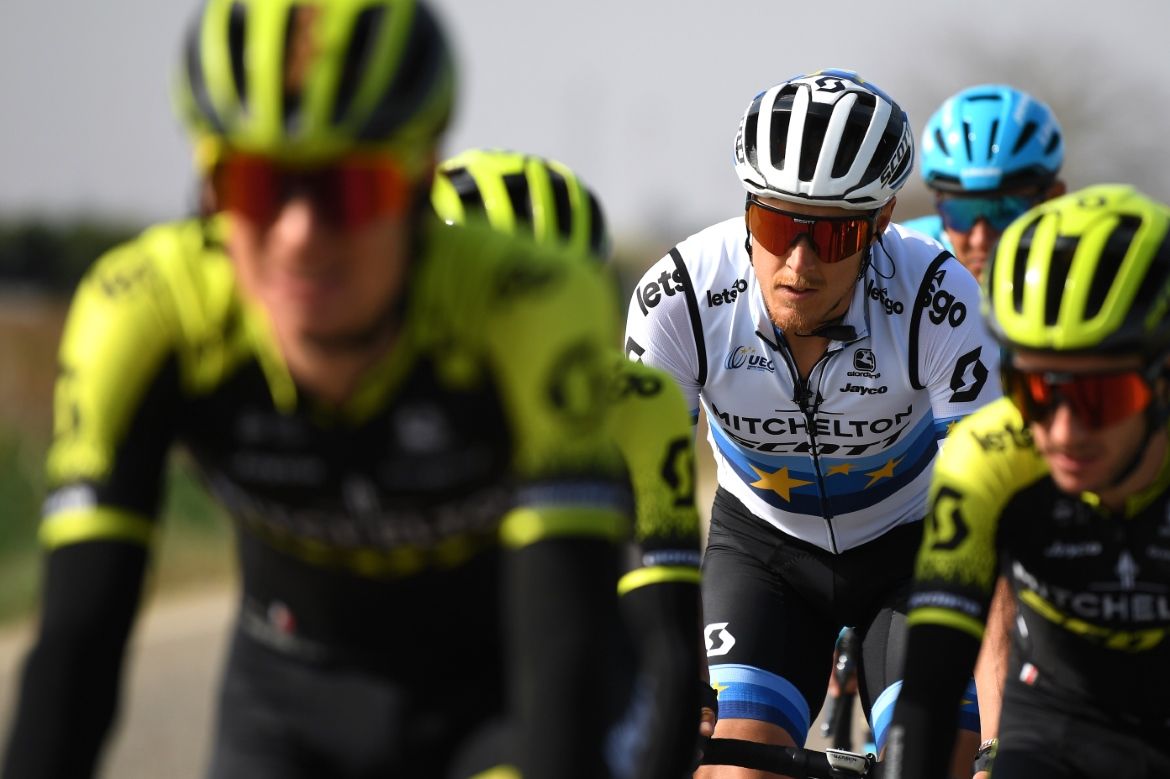 Matteo Trentin stays in the Mitchelton-Scott wheels