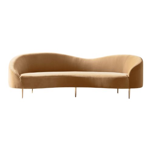 Curvo 96.5 Camel Velvet Sofa by goop
