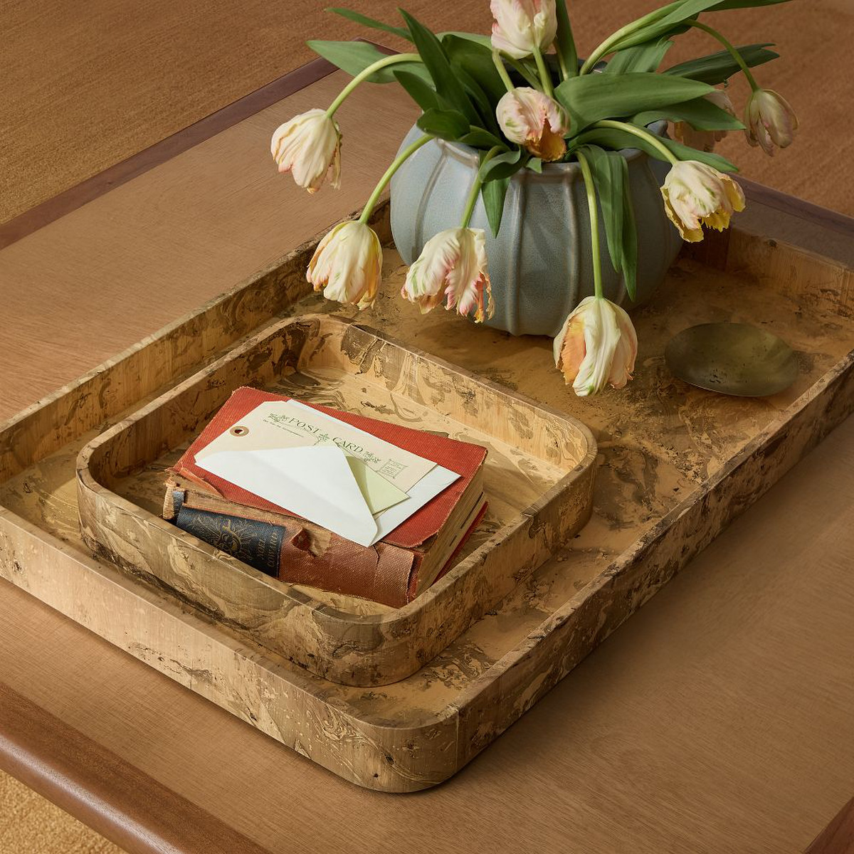West Elm, Pierce &amp;amp; Ward Burled Finish Tray