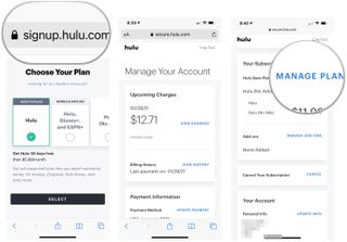 To sign up for Live TV, navigate to signup.hulu.com from your web browser. Log in with your Hulu login. Choose Manage Plan.