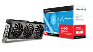 A Sapphire PULSE AMD Radeon RX 7900 GRE 16GB graphics card against a white background.