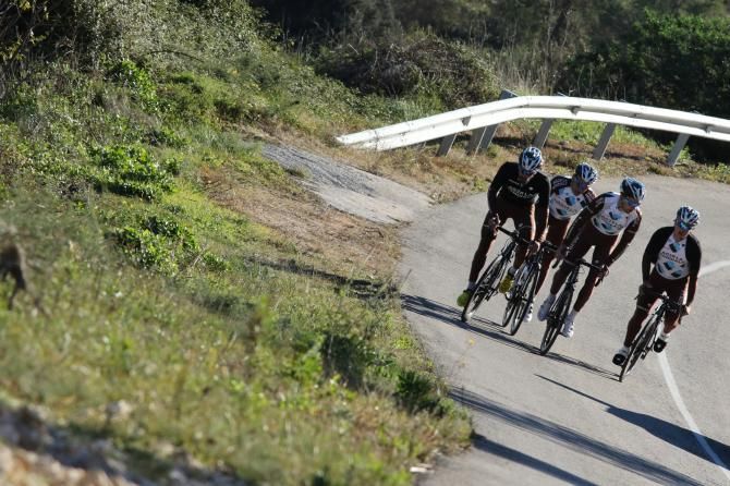 The AG2R La Mondiale hits the hills in small groups