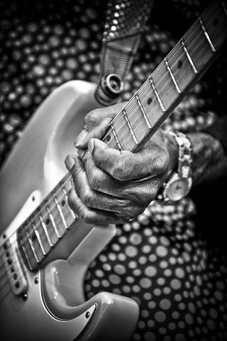 Buddy Guy: "At the Santa Cruz Blues Festival. I rarely shoot detailed close-ups of artist other then portraits but Buddy’s hand seemed to encapsulate the blues!"