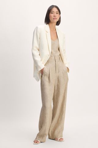 The Linen Way-High Drape Pant