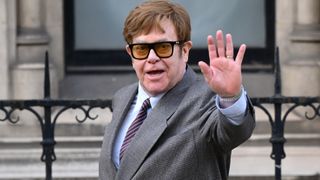 : Sir Elton John departs the Royal Courts of Justice in his role as claimant after attending a lawsuit against the Associated Newspapers on March 27, 2023 in London, England. Prince Harry is one of several claimants in a lawsuit against Associated Newspapers, publisher of the Daily Mail.