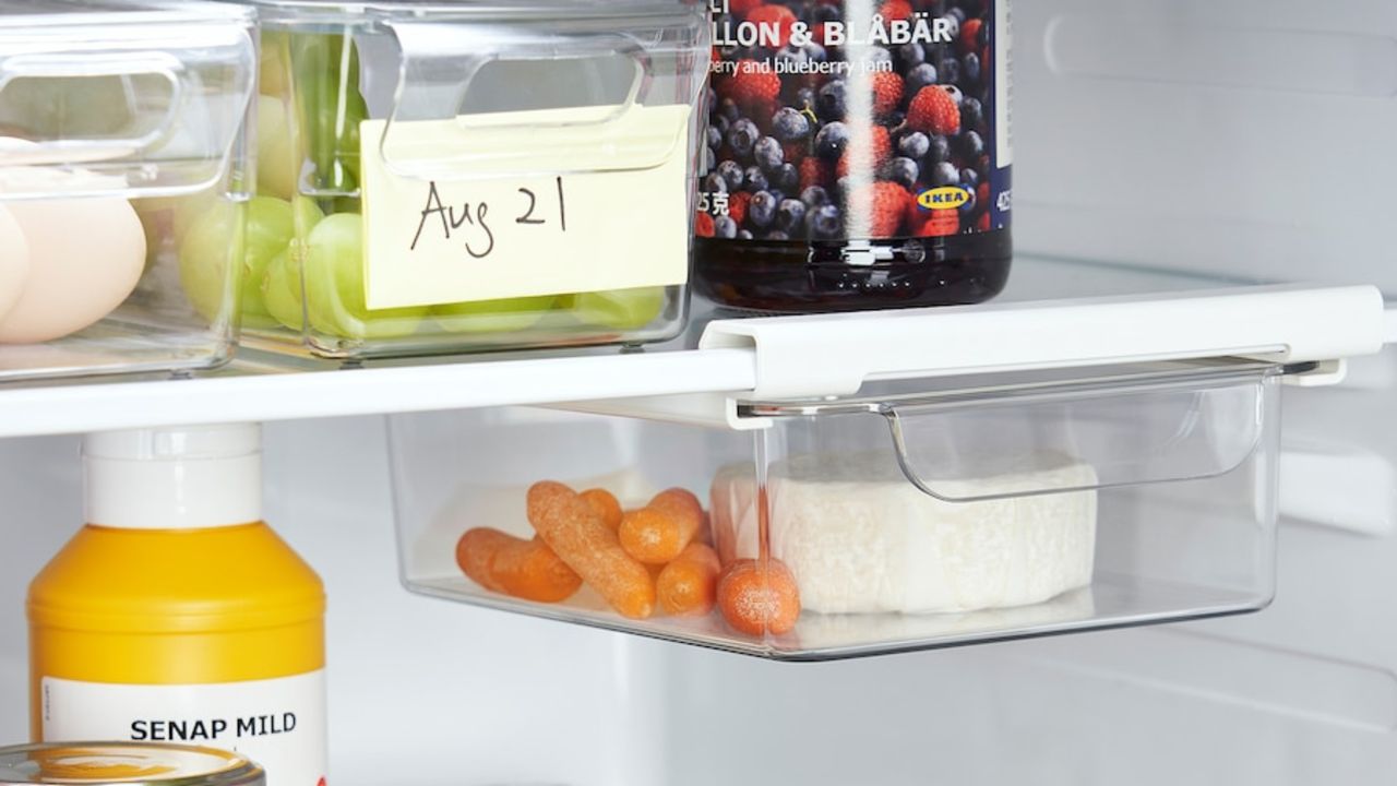 IKEA under-shelf fridge organiser