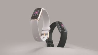 Fitbit Luxe Laydown Hero Duo Lunar White Black Center