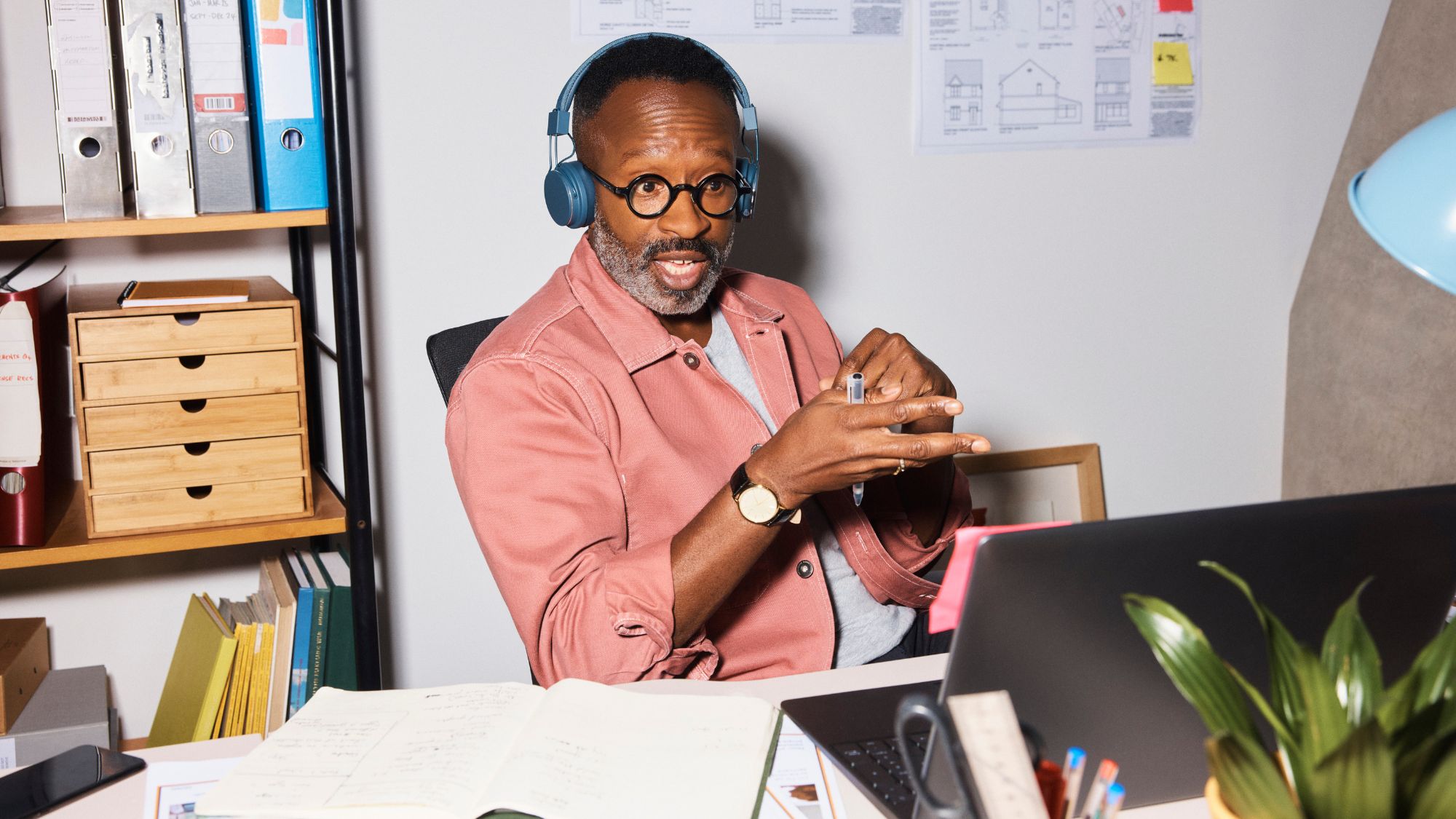 business owner at desk