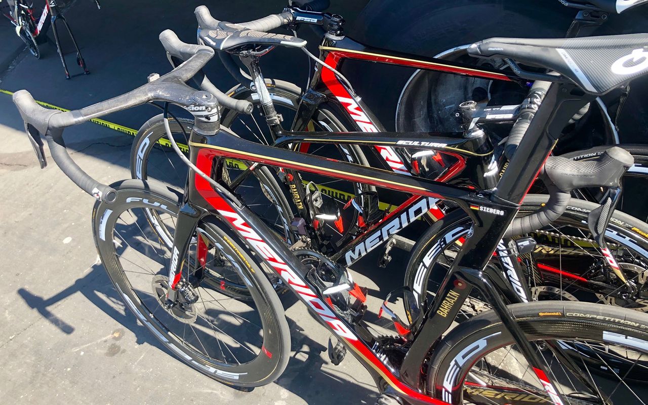 Bahrain Merida riders are racing on a mix of Reacto and Scultura framesets