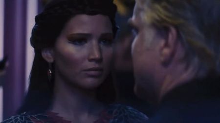 Katniss dancing with Plutarch in Catching Fire.