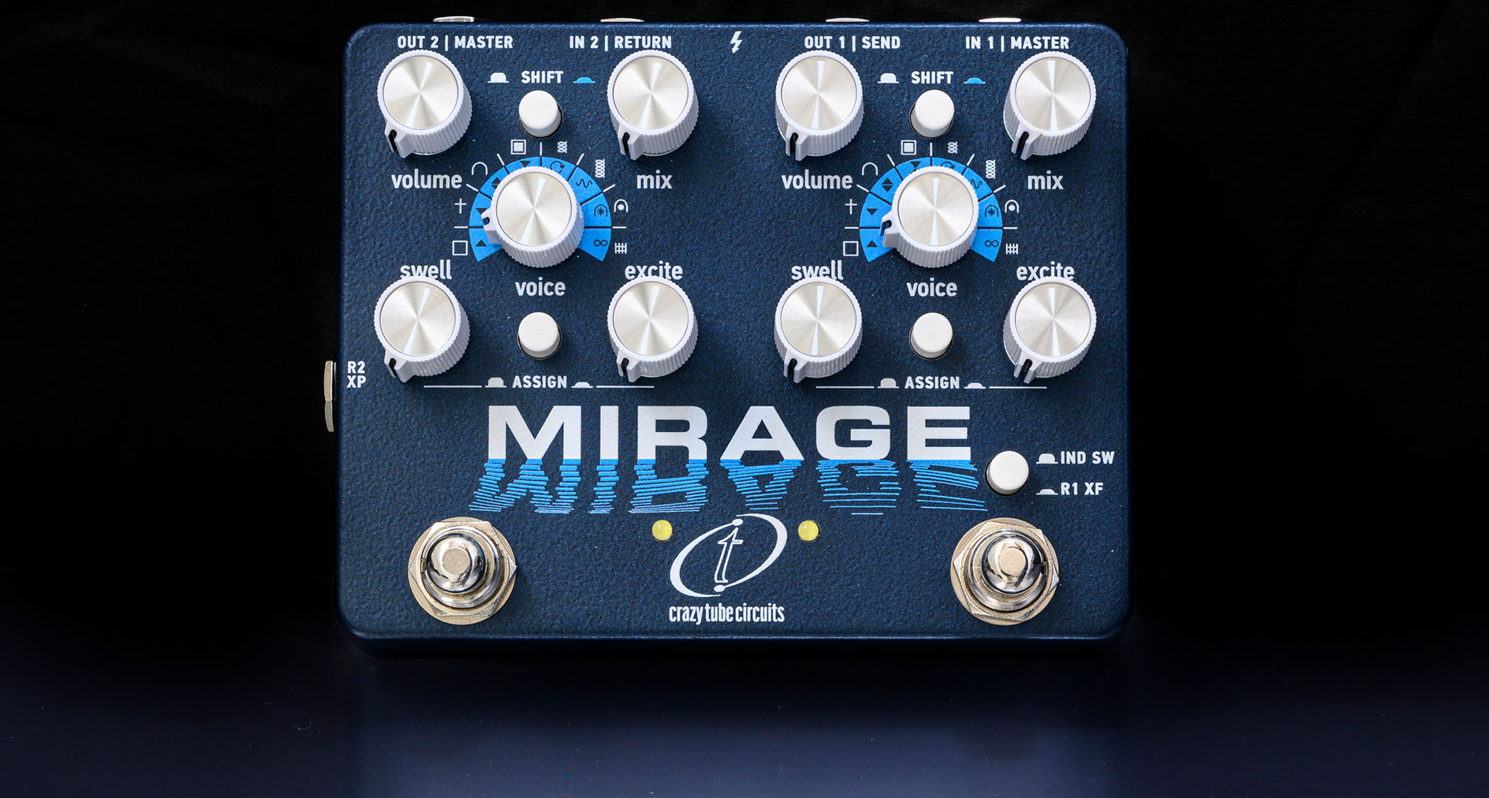 Crazy Tube Circuits Mirage: the dual reverb features two independent DSP engines each equipped with 16 reverb modes – and there are flexible routing options.