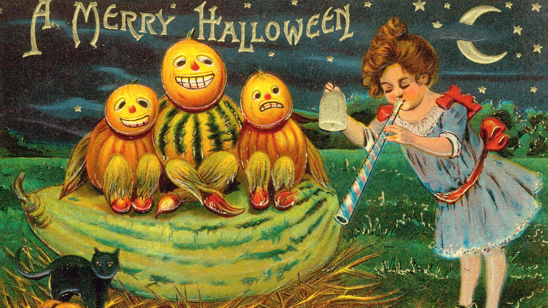 Tarjeta de felicitación de Halloween de 1910