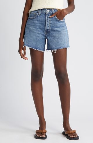 AGOLDE, Parker Damaged Denim Shorts