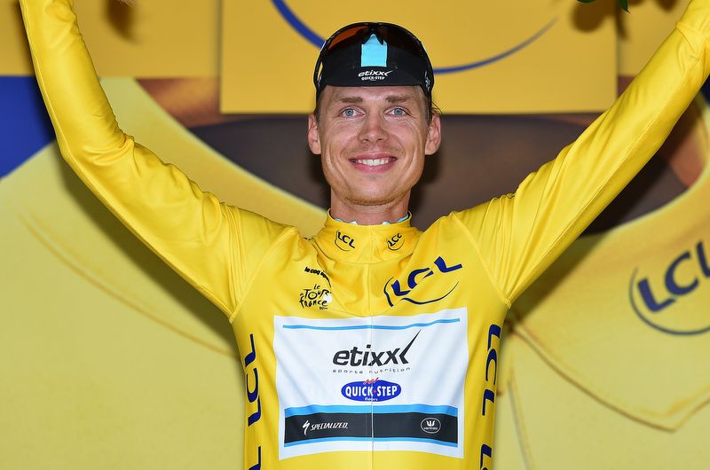 Tony Martin (Etixx-Quick Step) in yellow, finally